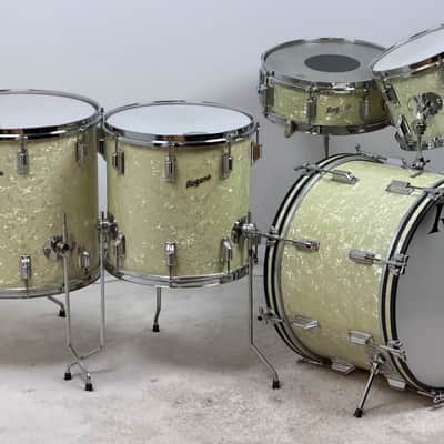 Rogers 20/12/14/16/5x14" Cleveland-Era Holiday Drum Set - White Marine Pearl image 4