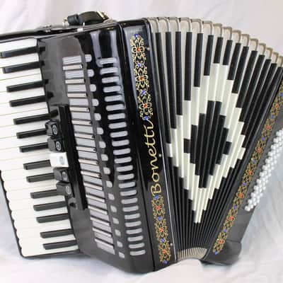 4587 - Black Bonetti 3448 Piano Accordion LMM 34 48 Compare to Sofia Mari image 1