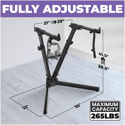 Liquid Stands V-Style Piano Keyboard Stand - Fits 54-88 Key Pianos - Foldable, Portable & Sturdy Keyboard Holder for Stage, Studio & Home image 2