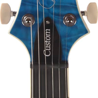 PRS SE Custom 24-08 Quilt Electric Guitar, Ebony Fingerboard, Lake Blue image 4