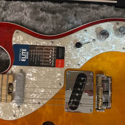 Fender Limited Edition American Elite Thinline Telecaster Quilted Maple Top 2018 - Aged Cherry Burst image 4