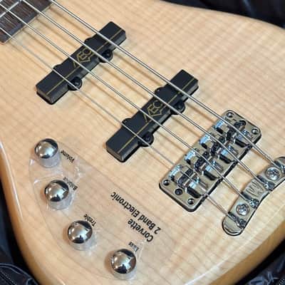 Warwick RockBass Corvette Premium 4-String Left Handed Electric Bass Guitar - Natural image 12