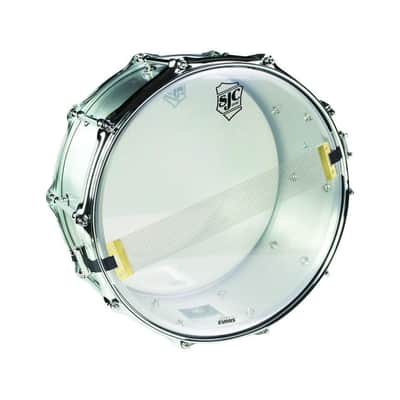 SJC Alpha Aluminum Snare, 6.5″ x 14″ 1.2mm Brushed Aluminum shell image 2