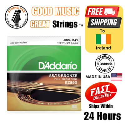 Daddario EZ890 | 009-045 | 85/15-Bronze Western Guitar Strings+ 2 Strap Locks 2025 image 1