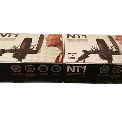A Pair of RODE NT-1 KIT with Shockmount and Pop Filter 2010s - Black image 2