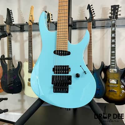 Balaguer Select Series Diablo Retro 27 FR Electric Guitar w/ Bag-Gloss Solid Cerulean Blue image 4