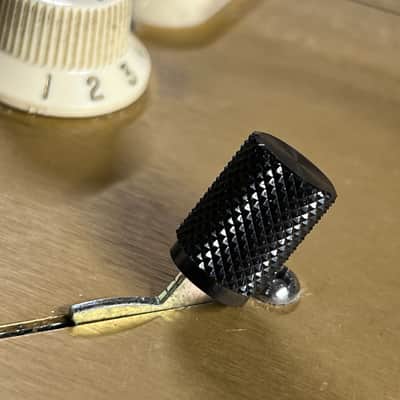 Kinnatone Black Stainless Steel knurled 3 or 5 way Blade style Switch Tip. For Strat or Tele image 2