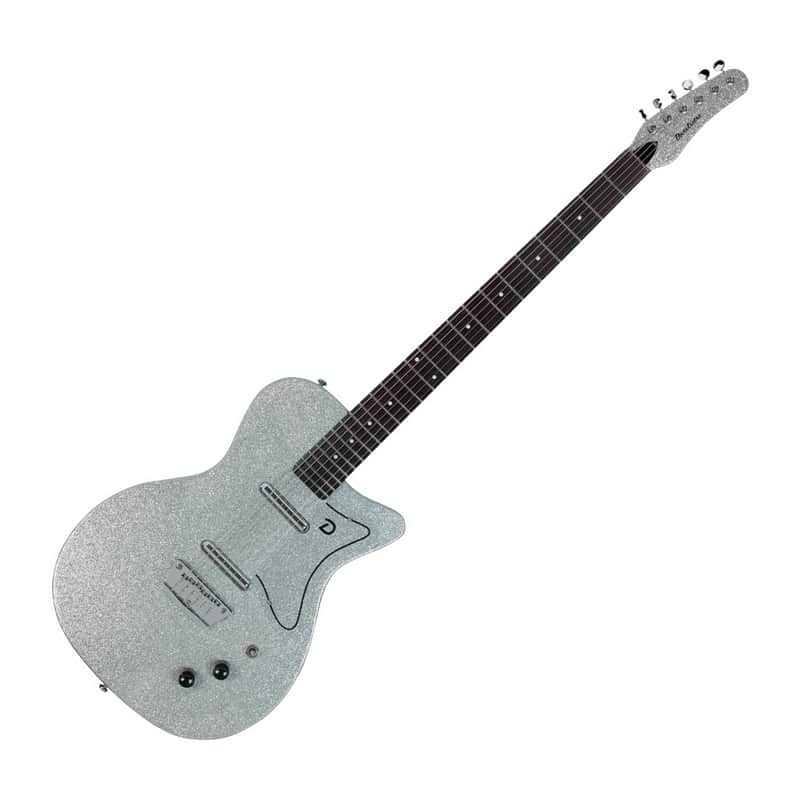 Danelectro 56 Baritone Electric Guitar, Silver Metalflake image 1
