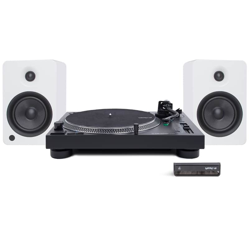 Audio-Technica: AT-LP120X / Kanto YU6 / Turntable Package +Bluetooth Black Turntable / White Speakers Bild 1