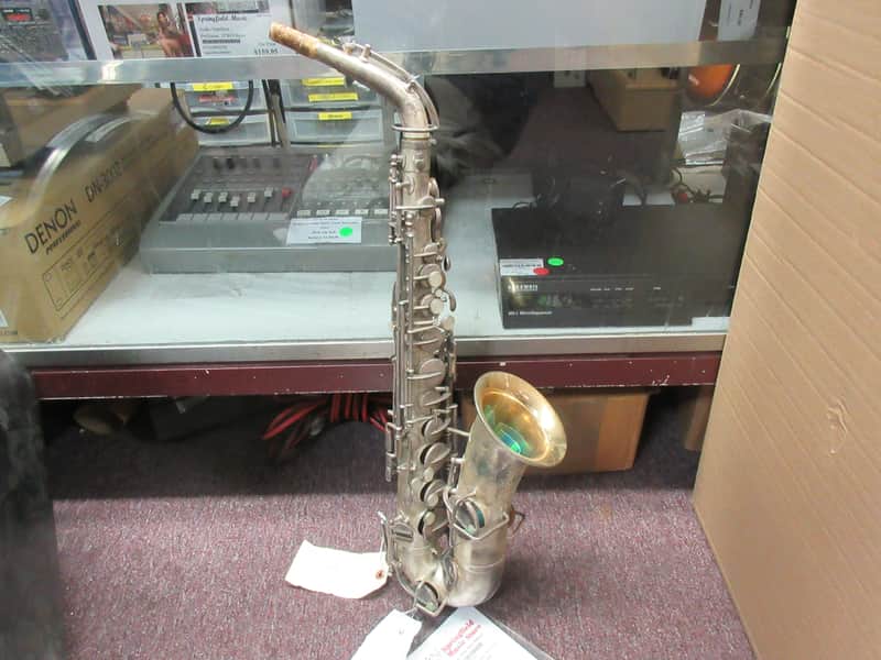 Buescher "The Buescher" Alto Saxophone  Instrument 1922-23 Silver w/Gold Bell Used image 1