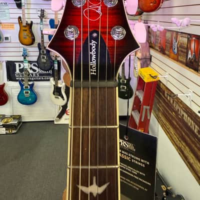 PRS SE Flat Back Hollowbody I Piezo, Orange Tiger Smokeburst with Gig Bag image 6