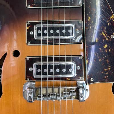Vintage 1960s Audition (Kawai, Japan) 3-Pickup Hollowbody Electric Guitar + Case image 3
