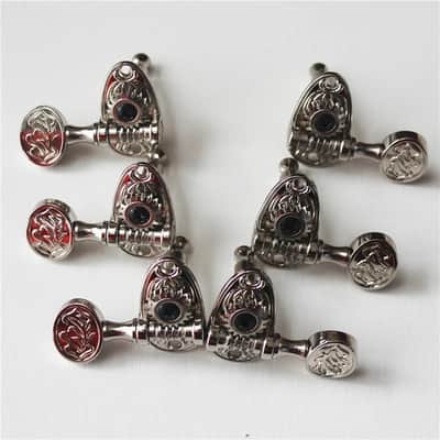 3R/3L Silver Guitar Engraved Machine Heads Tuning Pegs Keys image 2