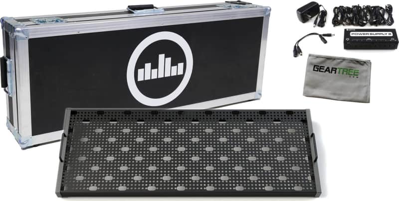 Temple Audio Design Trio 43 Gunmetal Pedalboard w/Flight Case, Power Supply, and Cloth image 1