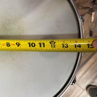 Ludwig No. 404 Acrolite 5x14" 8-Lug Aluminum Snare Drum with Pointed Blue/Olive Badge 1969 - 1979 - Matte Aluminum image 14