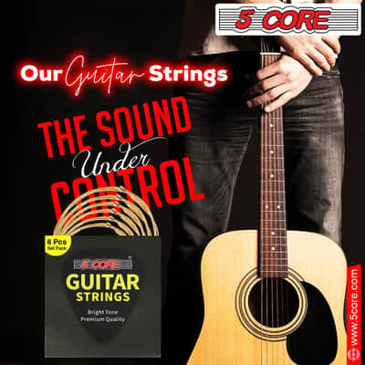 5Core Acoustic Guitar Strings 0.010-0.047 Steel Gauge Heavy Duty w Bright Tone For 6 String Guitars image 8