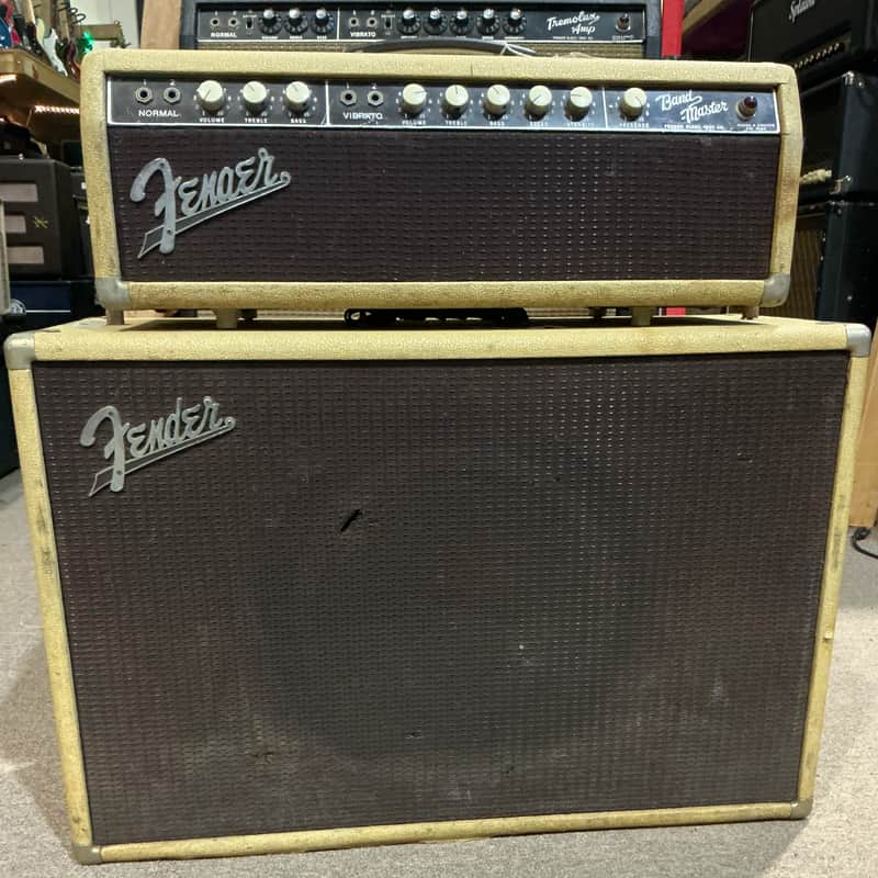 Fender 1963 Bandmaster band master Tube Amplifier Head with 1x15 115 Tone-Ring Speaker Cabinet - Local Pickup Only image 1