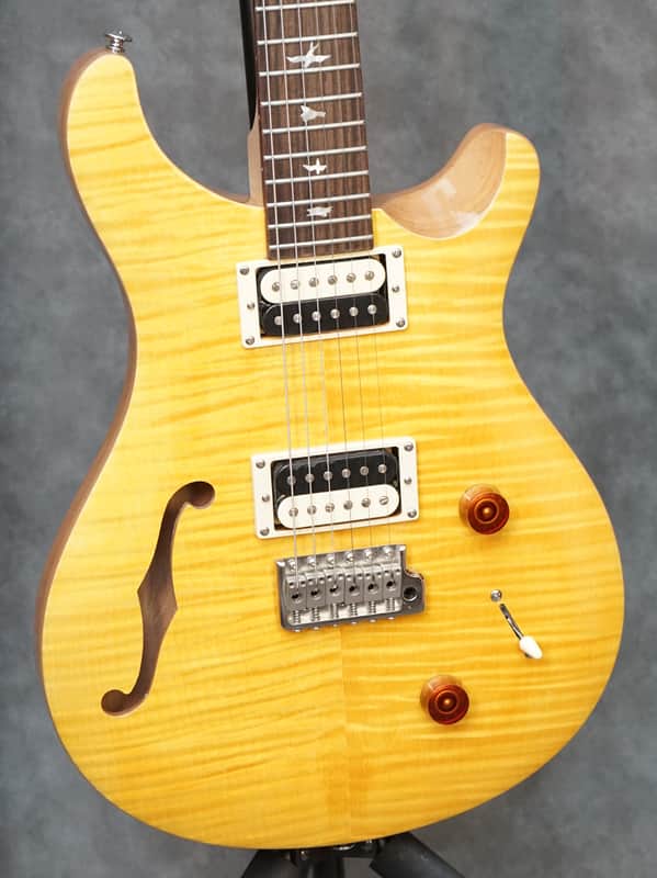 PRS SE Custom 22 Semi Hollow Electric Guitar Santana Yellow Finish - W/Setup & Bag