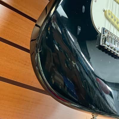 Squier Standard Stratocaster with Maple Fretboard in Black 1993 Made in Mexico image 5
