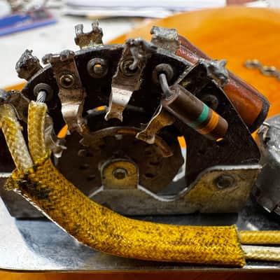 1952 1953 Fender Telecaster Blackguard control plate pots potentiometer clarostat CRL 1454 switch 250k wiring harness cap capacitor image 4