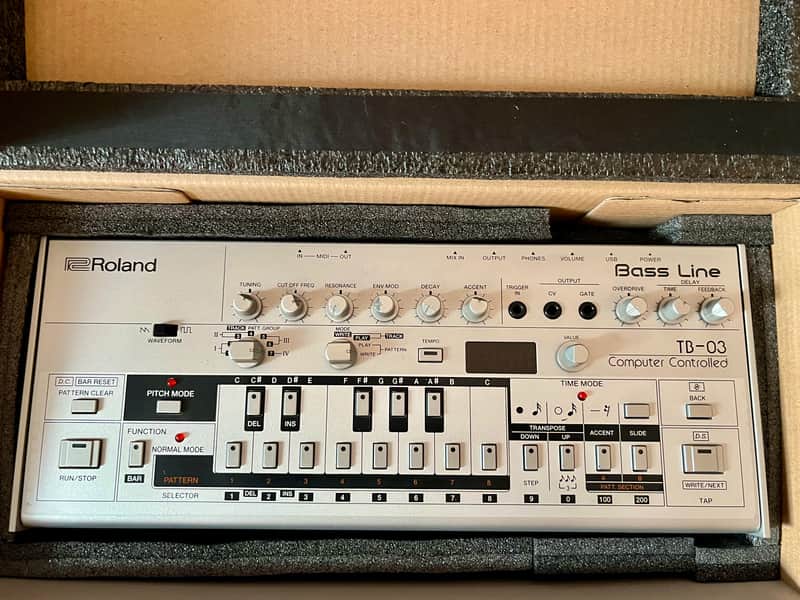 Roland TB-03 Boutique Series Synthesizer Module Bass Line Synthesizer 2016 - Present - Silver image 1