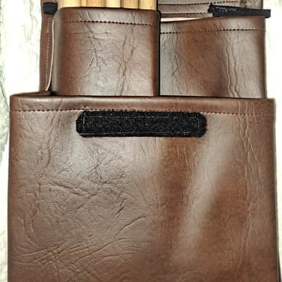 Vintage Faux Leather Drum Stick Bag Case 1970's - brown image 2