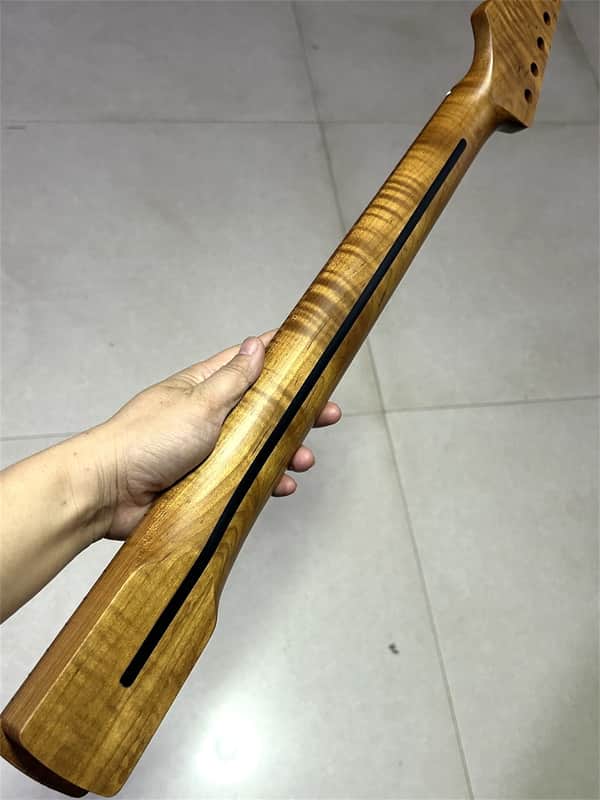 22fret Roasted flame Maple Custom nut 43mm  Electric guitar neck Part 12in image 1