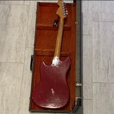 1968 Fender Mustang Dakota Red All Original Electric Guitar F-Stamped w/ OHSC Slab Body image 4