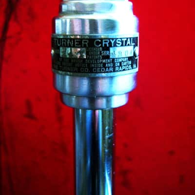 Vintage RARE 1940's Turner 34X modified dynamic microphone Satin Chrome with cable & Atlas DS-5 stand 77A 101C image 7
