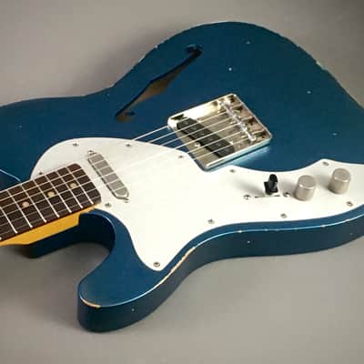 LEFTY! Custom Shop Vintage Relic Boutique TL69 Thinline Aged Ocean Turquoise Metallic Semi-Hollow Alder Licensed by Fender 6.3 Lb HSC image 11