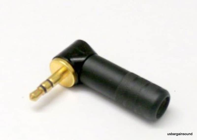 Switchcraft 35HDRABAU Right Angle 3.5mm Connector-Blk/Gold with Solder Terminals image 1