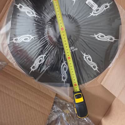 Paiste 16" Black Alpha Joey Jordison Signature Hyper Crash Cymbal 2008 - 2016 - Black with White Graphics image 6