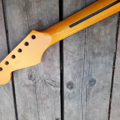 50's era inspired rosewood maple guitar neck vintage tint amber st guitar neck replacement fits oems image 5
