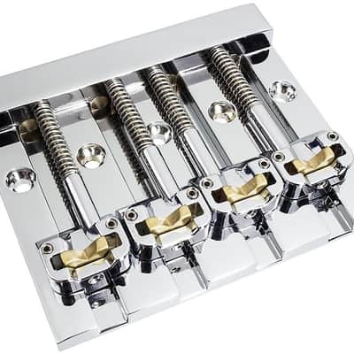 Hipshot 5K400C KickAss Bass Bridge 4-String 5-Hole Retrofits Badass Bass, CHROME image 1