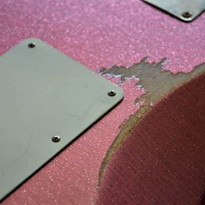 American Fender Custom Stratocaster Relic Nitro Faded Pink Sparkle image 16