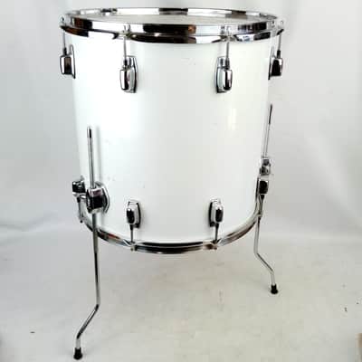 Ludwig 16x16"White Cortex Floor Tom Drum Vintage 80s Black/White Rocker 4Ply USA image 4