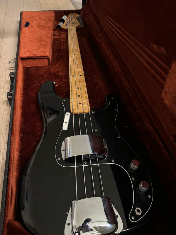 Fender Precision Bass with Maple Fretboard 1970 - 1983 - Black image 1