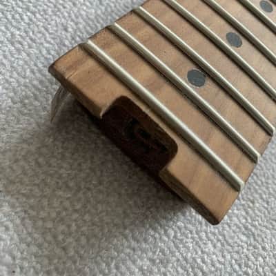 Dark Roasted Maple Wood Guitar Custom Neck, 22 Frets Fretboard image 3