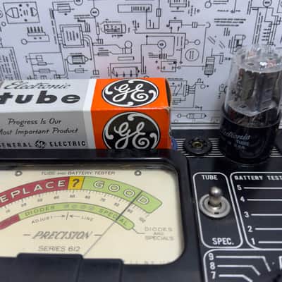 General Electric 12SN7GTA Preamp Tube Set Grey Plates Same Codes USA 1963 Tested image 14