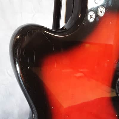 Harmony Holiday Model 1478, Rare & Vintage, Made in USA, Solid Body Electric Guitar 1965 Red Burst image 14