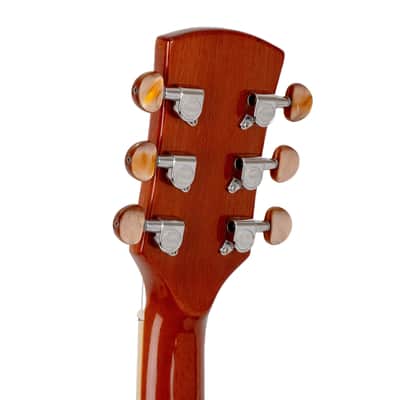 Gold Tone Mojo Flamed Solid Maple Top Mahogany Round Neck Resonator Guitar with Pickup and Case image 8