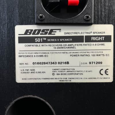 Bose 501 Series V Direct / Reflecting Speakers R L - Black | Reverb