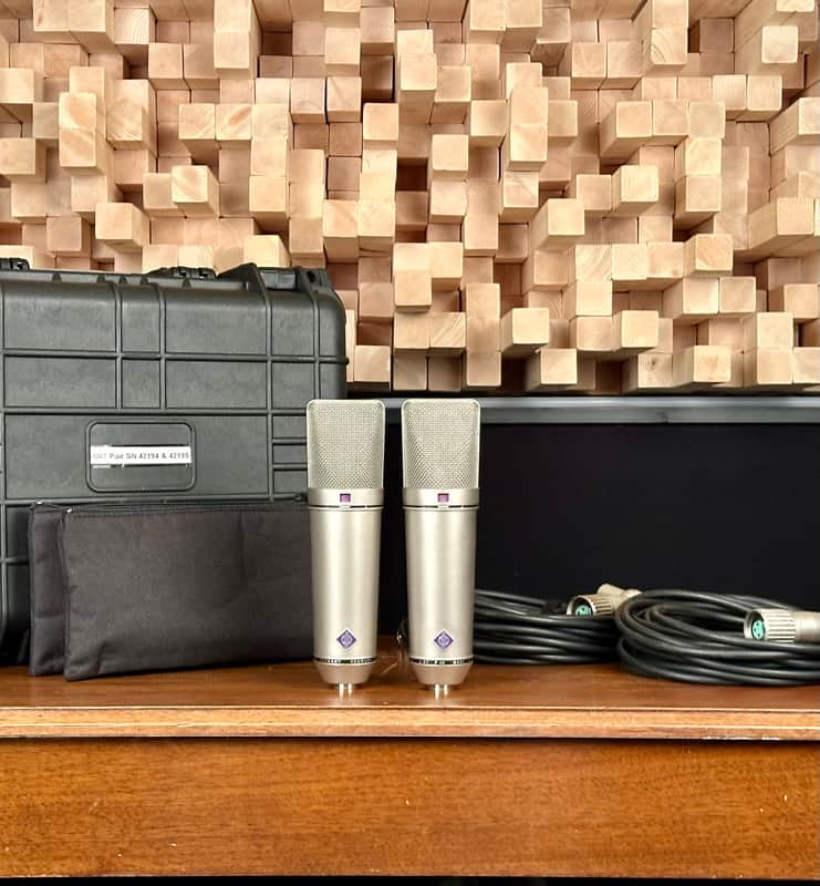 Vintage Neumann U87 Condenser Microphone Sequential SN Stereo Pair. 1983. Swivel Mounts. All Original! image 1