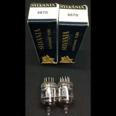 Matched Pair SYLVANIA 5670 Head Phone Amp O Getter Vintage VACUUM TUBES 9.9511 image 3
