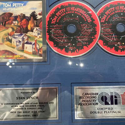 Stan Lynch Tom Petty and The Heartbreakers, Canadian CRIA, Into The Great Wide Open, Double-Platinum Record (#11) image 3
