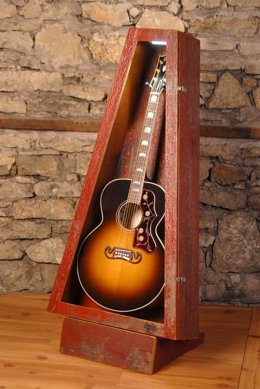 Red Reclaimed Barnwood | Floor ClimaStand - Jumbo Electric Guitar image 1