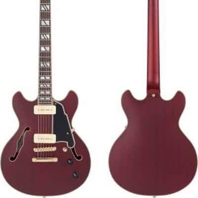 D'Angelico Deluxe Dc Mini Double Cutaway w/ stop-bar tailpiece Satin Trans Wine image 5