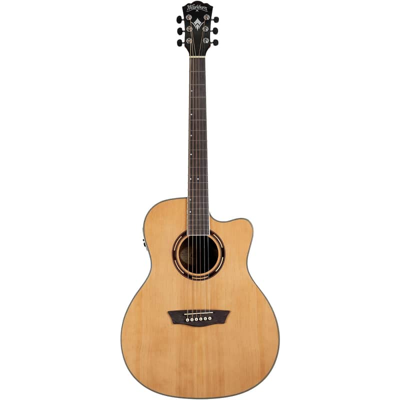 Washburn Apprentice AG70CEK Grand Auditorium Acoustic Electric Guitar with Hardshell Case, Natural image 1