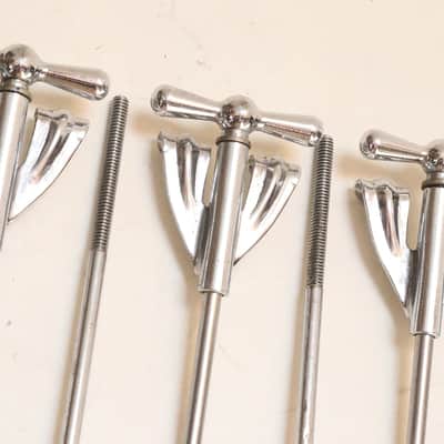 (10) Ludwig Tension Rods (T Rods) & Claws for Pioneer Club Date Bass Drum, Original Brass Washers - 1960s / INSPECTED & TESTED image 10