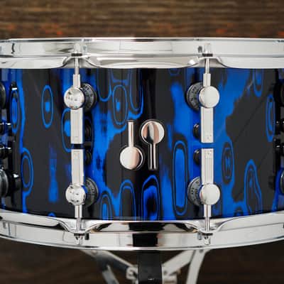 Sonor 7x14" SQ2 Medium Beech Snare Drum - Blue Tribal image 1